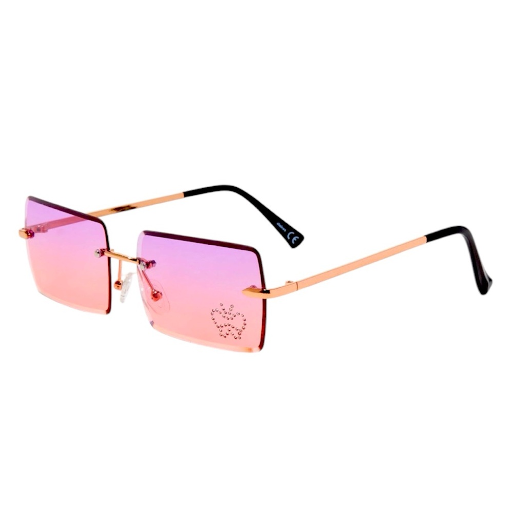 Embellished Butterfly Faded Lens Rectangular Sunglasses - NWT